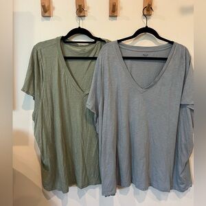 Two Madewell V-Necks